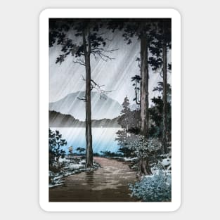 Morning Rain at Lake Hakone by Tsuchiya Koitsu Sticker